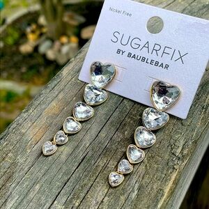 ⚜️Sugarfix by Baublebar Crystal Heart Drop Earrings! NWT!